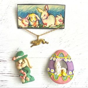 Vintage Easter Pins, Set of 3